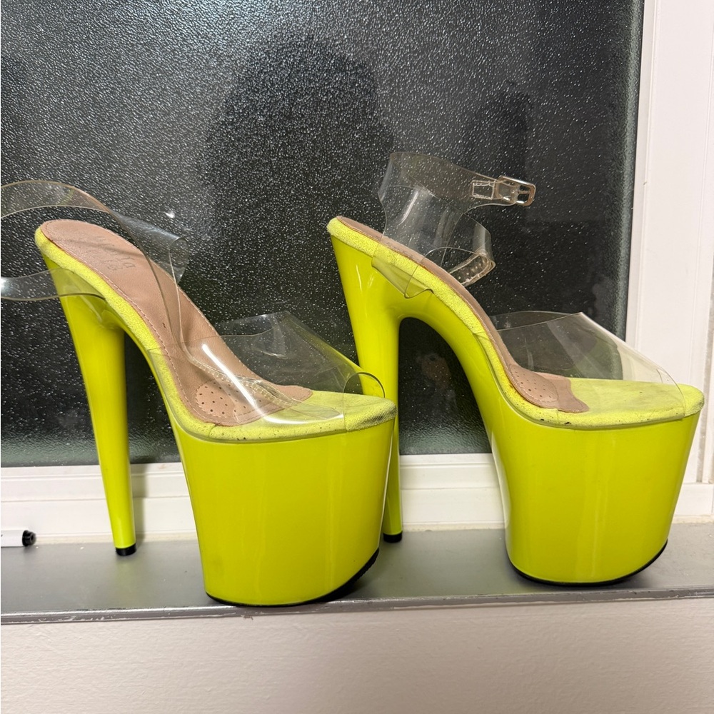 Women's Neon Yellow Platform Heels